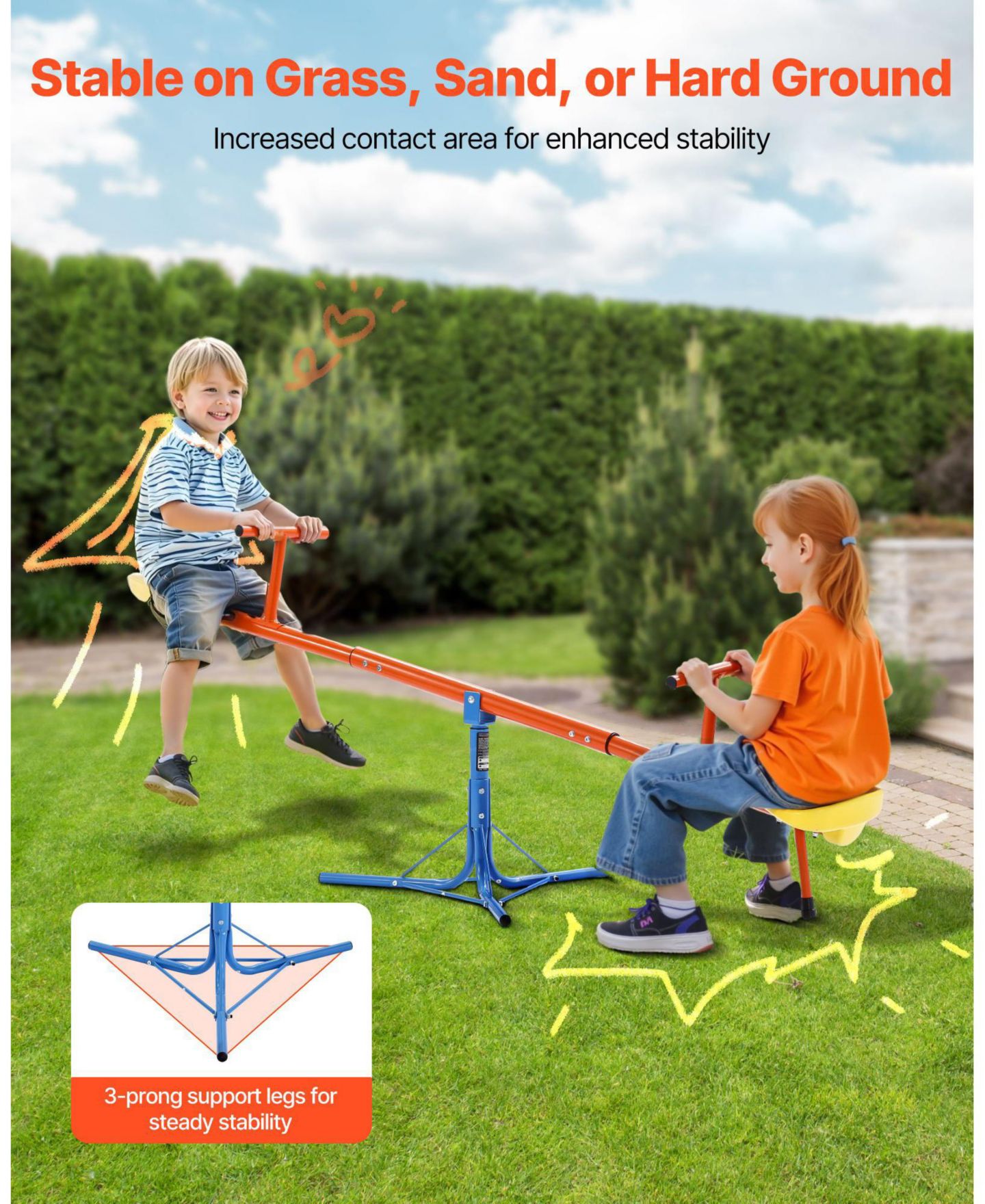 Детская игрушка SUGIFT Kids Seesaw with 3-Prong Base & 360° Rotating Design, цвет: Красный — фото 7