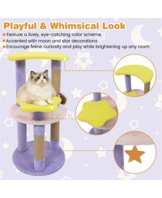 29-Inch Cat Tree Tower with Anti-Tip Base, 4 Multi-Level Perches & Jute Scratching Posts for All Cats, Large Kittens to Adults