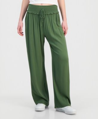 Juniors' Smocked-Waist Soft Pants