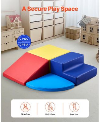 4-Piece Foam Climbing Set for Toddlers - Crawl & Slide Playset