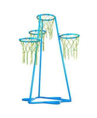 4-Hoop Kids Basketball Set with Adjustable Height & 3 Balls