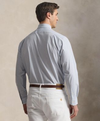 Men's Big & Tall Plaid Stretch Poplin Collared Shirt