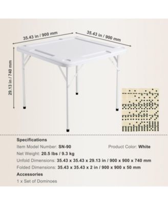 Folding Mahjong Table 4-Player Square Table with Cup Holders