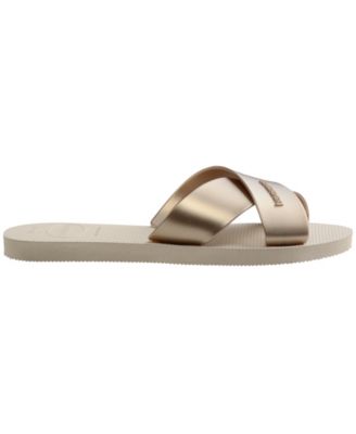 Women's Aqua Metallic Round Toe Sandals