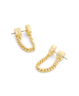 Faux Stone Signature Tea Rose Front Back Earrings