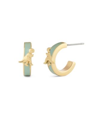 Light Green Signature Rexy Enamel Huggie Earrings