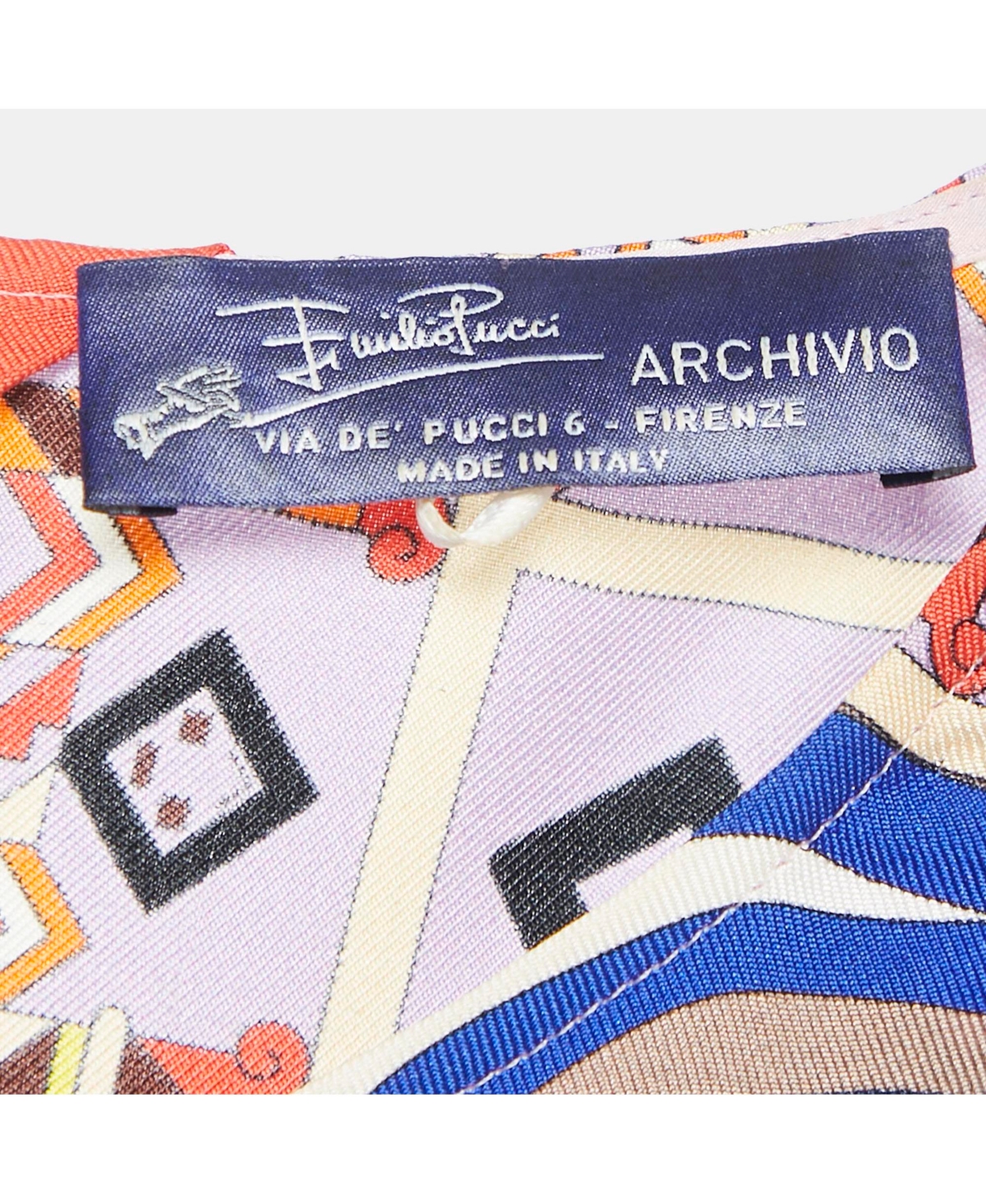 Pre-Owned Emilio Pucci Women's Multicolor Printed Silk Shift Mini Dress