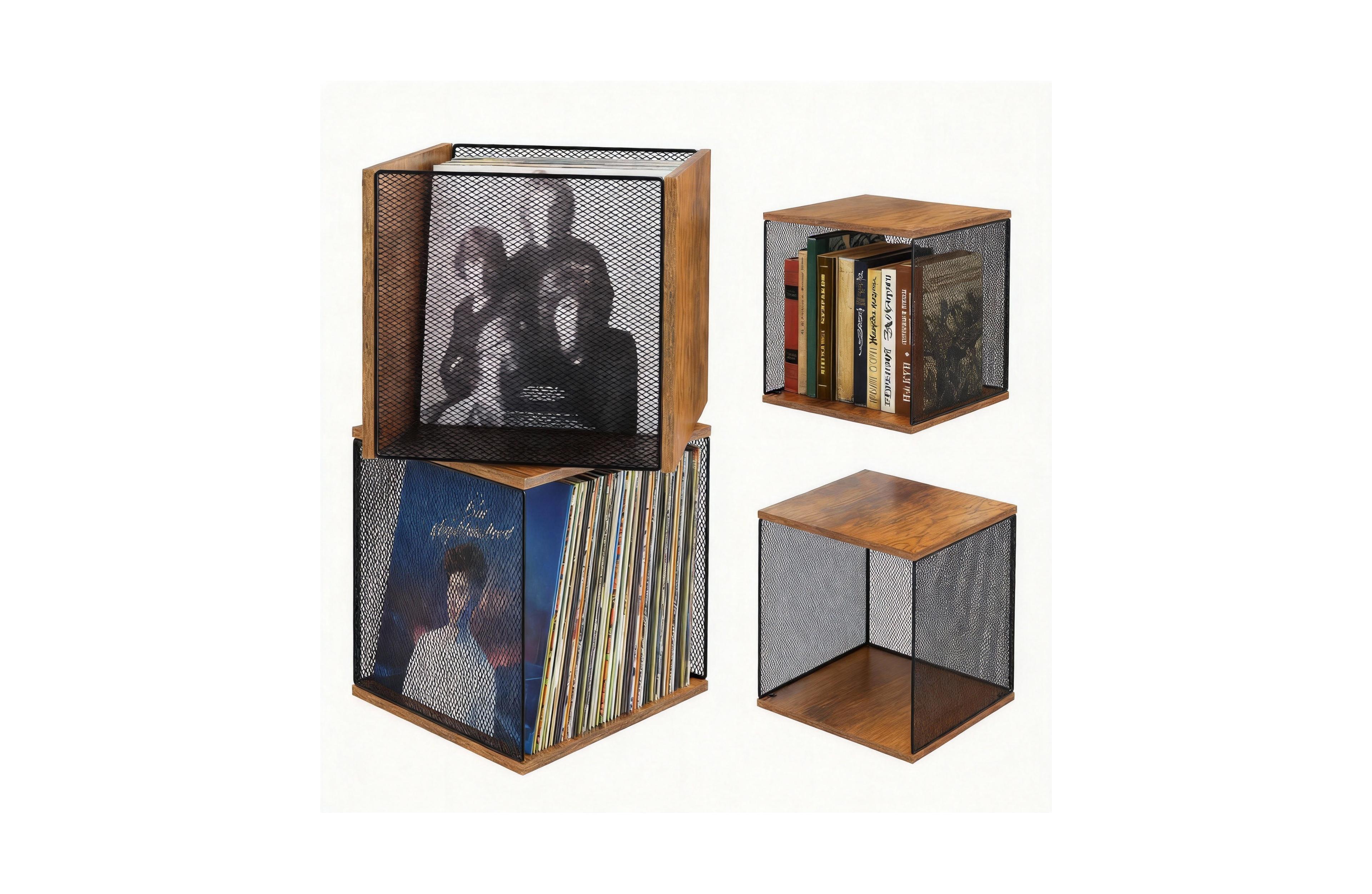 Yigii Diy Stackable Vinyl Record Storage Crate