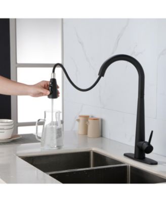 Kitchen Faucet with Pull Down Sprayer, High Arc 360° Swivel Brushed Nickel, 3-Mode Spray Head, for Farmhouse Modern Laundry Rv Bar