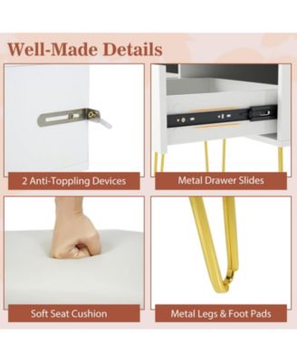 Vanity Desk with Adjustable Lighted Mirror for Bedroom, Makeup Dressing Table