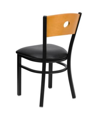 Wood Circle Back Metal Restaurant Dining Chair