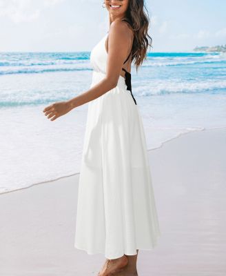 Women's Glow Figure White Maxi Beach Dress