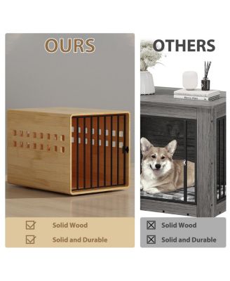 Dog Crate for Medium & Small, Solid Wood Puppy Crates, Dog Kennel Indoor with Door, Pet House