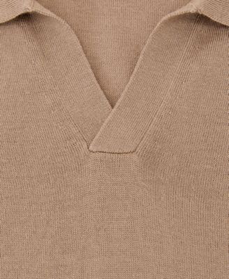 Men's Merino Wool Open Collar Polo Shirt