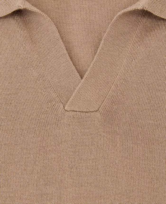 Men's Duchie Merino Wool Open Collar Polo Shirt - thumbnail 5