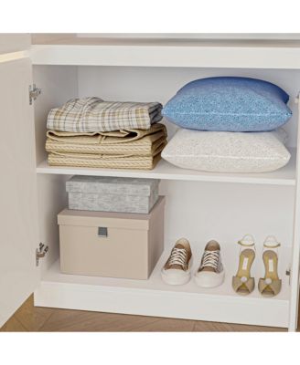 High Gloss Mirrored Doors Wardrobe Armoires with 4 Mirror Doors