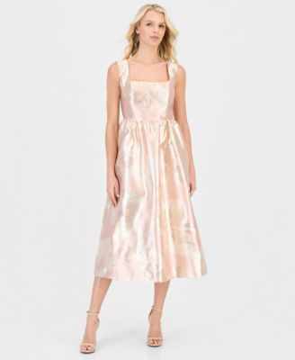 Women's Square-Neck Open-Back Midi Dress