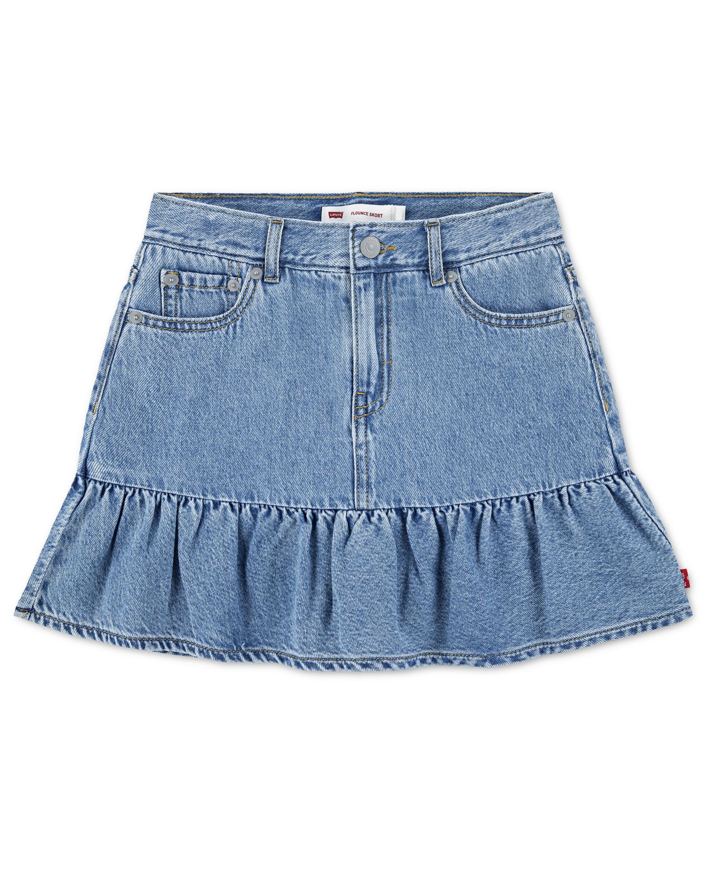 Юбка Levi's Flounce Mini Skirt для девочек, цвет: Средний синий — фото 5