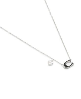 Faux Stone Signature C Heart Necklace
