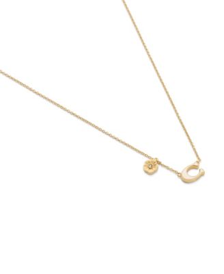 Faux Stone Signature C Tea Rose Necklace