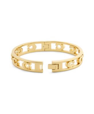 Rhodium Signature C Openwork Bangle Bracelet