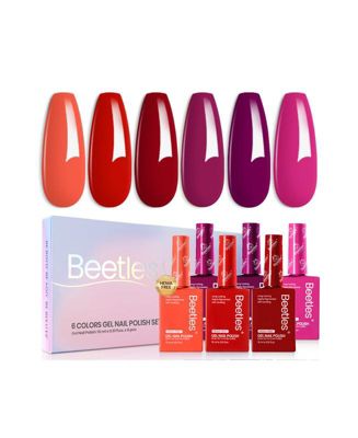 Red Gel Nail Polish Winter Gel Polish Set 6 Colors