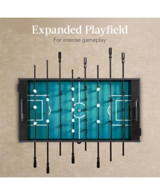 Large 54in Full-Size Foosball Table for Home, Game Room w/ 2 Balls, 2 Cup Holders