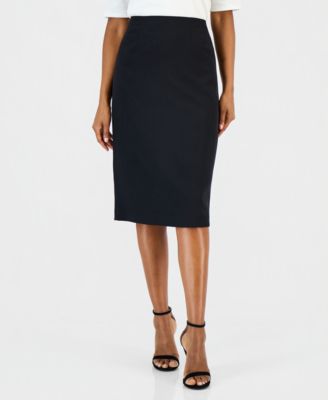 Women's Below-the-Knee Stretch Pencil Skirt, Regular & Petite Sizes