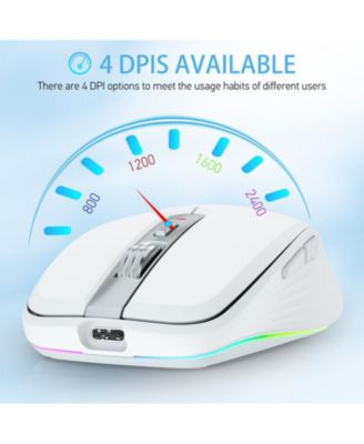 Dual-Mode Wireless Mouse-(2.4G & Bluetooth 5.1), 2400 DPI Adjustable, Silent Click, Type-C Rechargeable