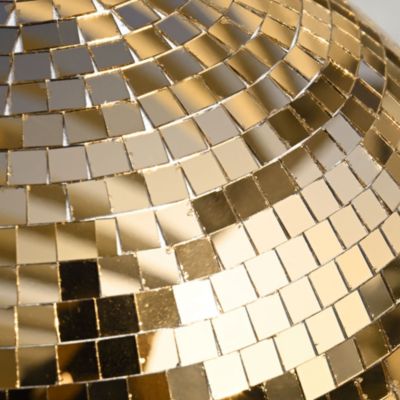 12" Large Disco Ball with Motor and Light 6RPM Rotator & 2PCS 3W RGB Spotlights for 70s 80s Party DJ Bands Club Event Champagne Gold
