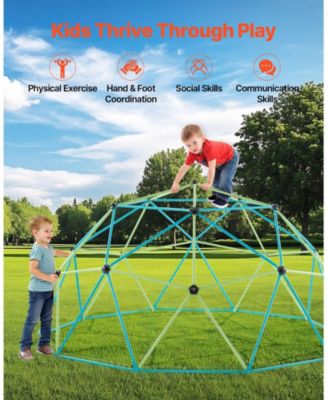 10FT Kids Climbing Dome 1000 LB Capacity with Saucer Swing