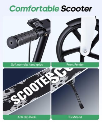 Lightweight Foldable Kick Scooter for Kids 8+ & Teens, Dual Suspension with 8" Wheels, Wide Deck, Supports Up to 330 lbs