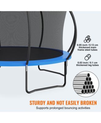 14FT Heavy Duty Trampoline with Net Ladder and Curved Poles