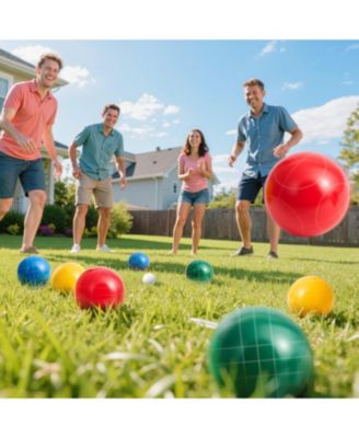 Complete 100mm Bocce Ball Set with 8 Balls, Pallino & Portable Storage