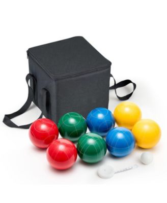 Complete 100mm Bocce Ball Set with 8 Balls, Pallino & Portable Storage