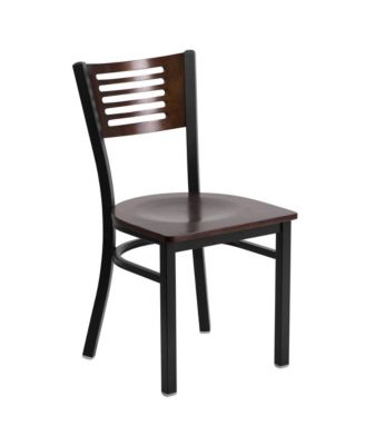 2 Pack Decorative Slat Back Metal Restaurant Chair