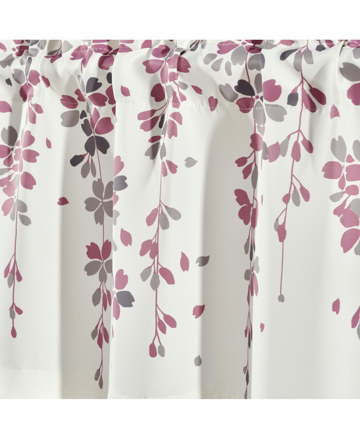 Lush Decor Weeping Flower Room Darkening Valance Curtain Header Purple & Gray - Valances for Windows - Floral Kitchen Curtains