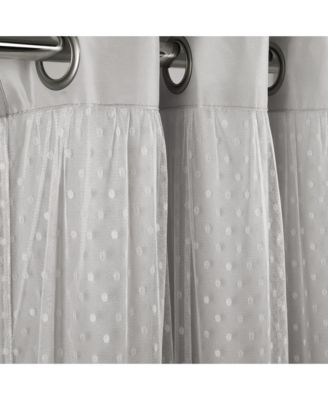 Cottage Polka Dot Sheer Window Curtain Panel Including Tieback