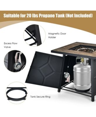 28 Inch 40000 BTU Propane Gas Fire Pit Table With Cover