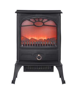 22.8" Freestanding Electric Fireplace Stove Heater 1500W Realistic Flames