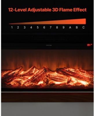 65.5" Freestanding Electric Fireplace Stove Heater with Mantel 1500W