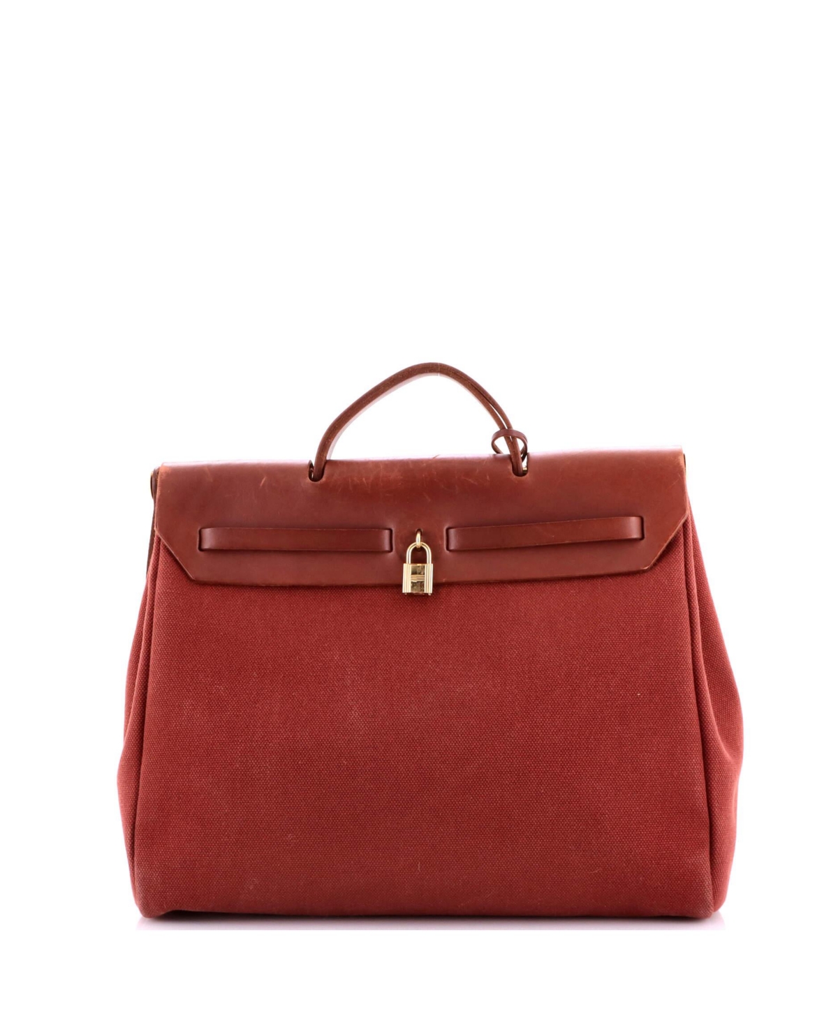 Pre-Owned HERMES 39 Herbag Zip Leather and Toile