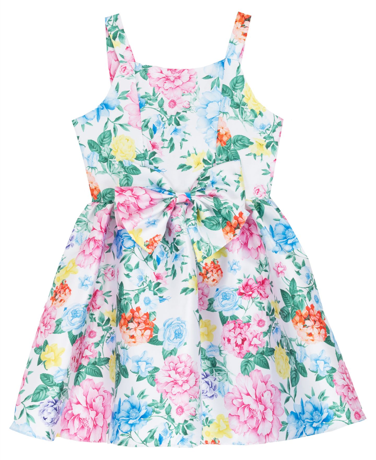 Платье Rare Editions Mikado Paneled Dress для девочек, цвет: Белый / Синий — фото 1