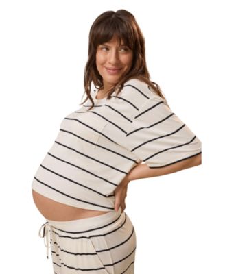 Maternity Aria Casual Short Sleeve Cropped Top Limited Edition Color