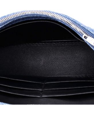 Hourglass Chain Wallet Denim Printed Leather