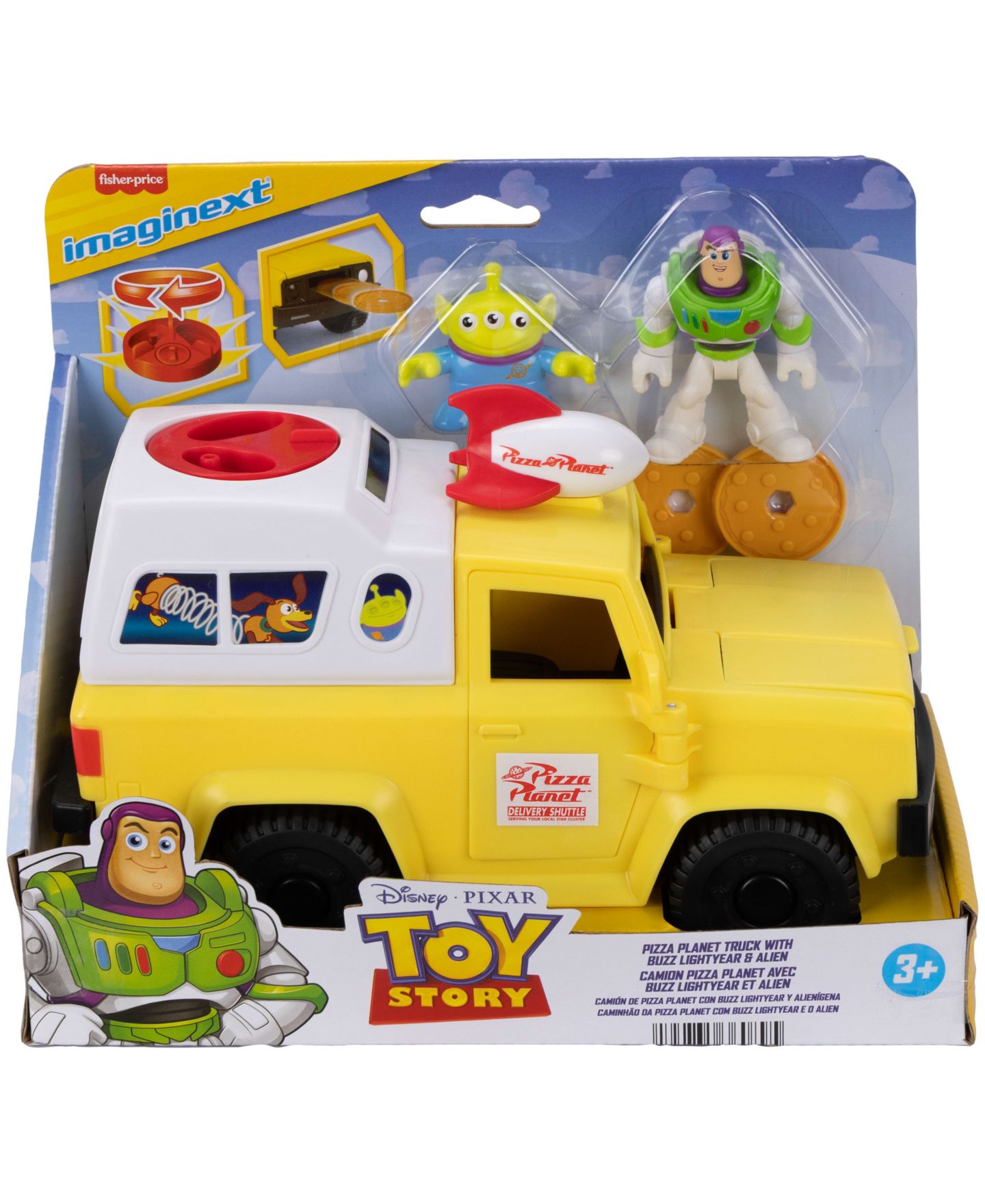 Детские фигурки Imaginext Disney and Pixar Toy Story Pizza Planet Truck with Buzz Lightyear and Alien Action Figures — фото 6