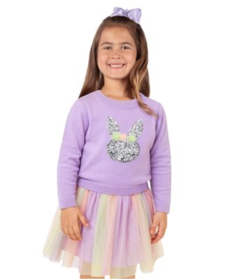 Girls' 2-6X Sequin Bunny Sweater & Skirt, 2-Piece Set