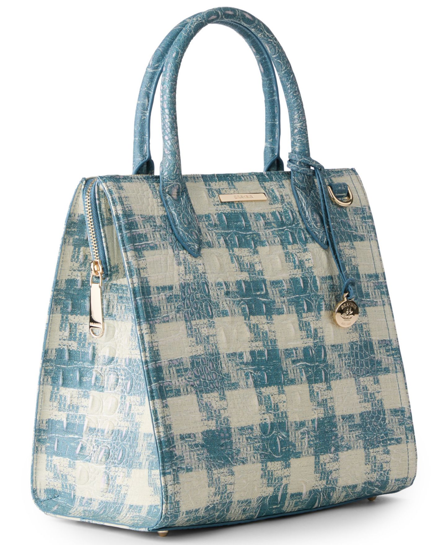 Женская сумка Brahmin Caroline Sakura Small Leather Satchel, цвет: Синий — фото 3