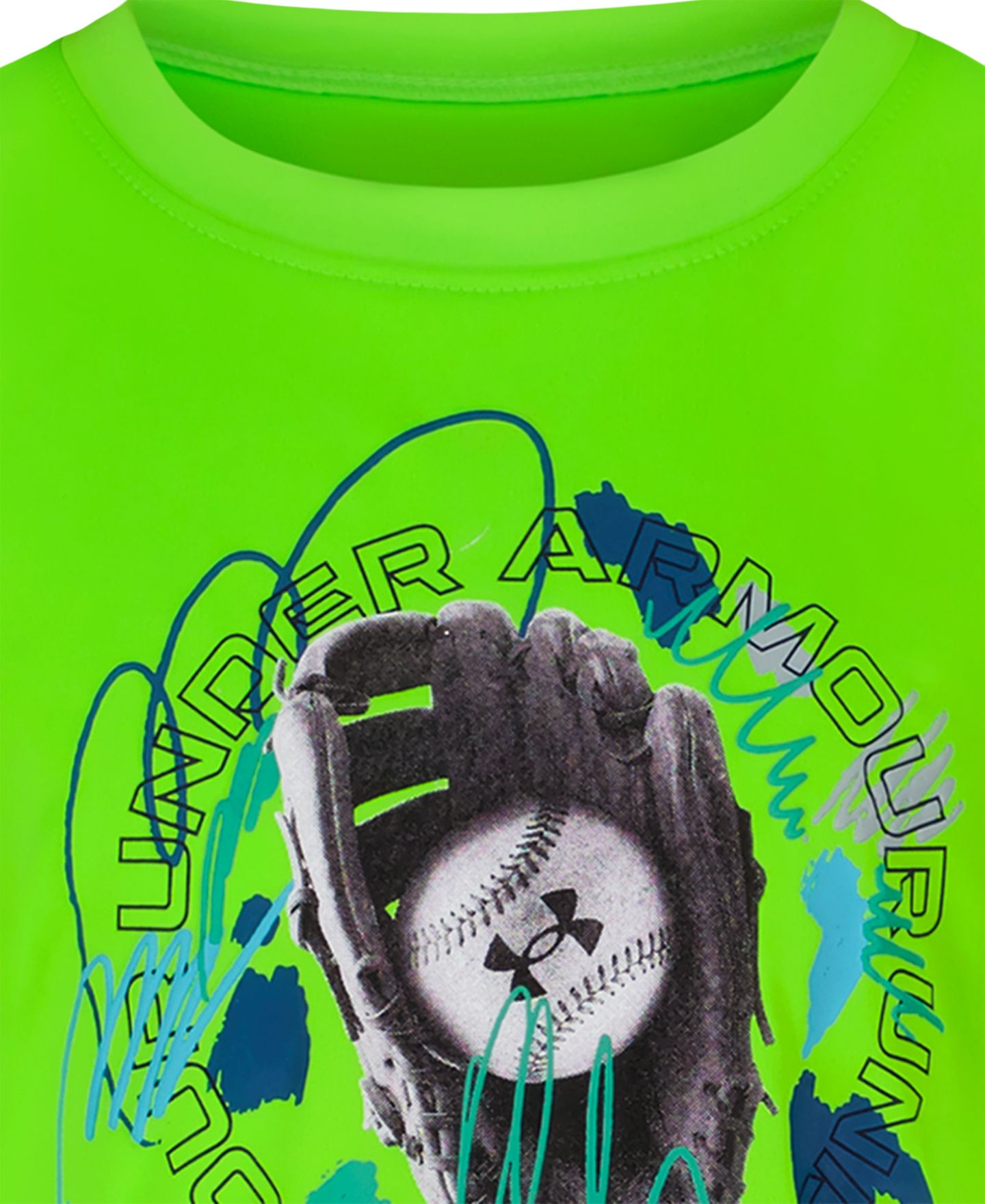 Футболка Under Armour Tech Curve Ball Short-Sleeve T-Shirt для мальчиков, цвет: Зелёный — фото 4