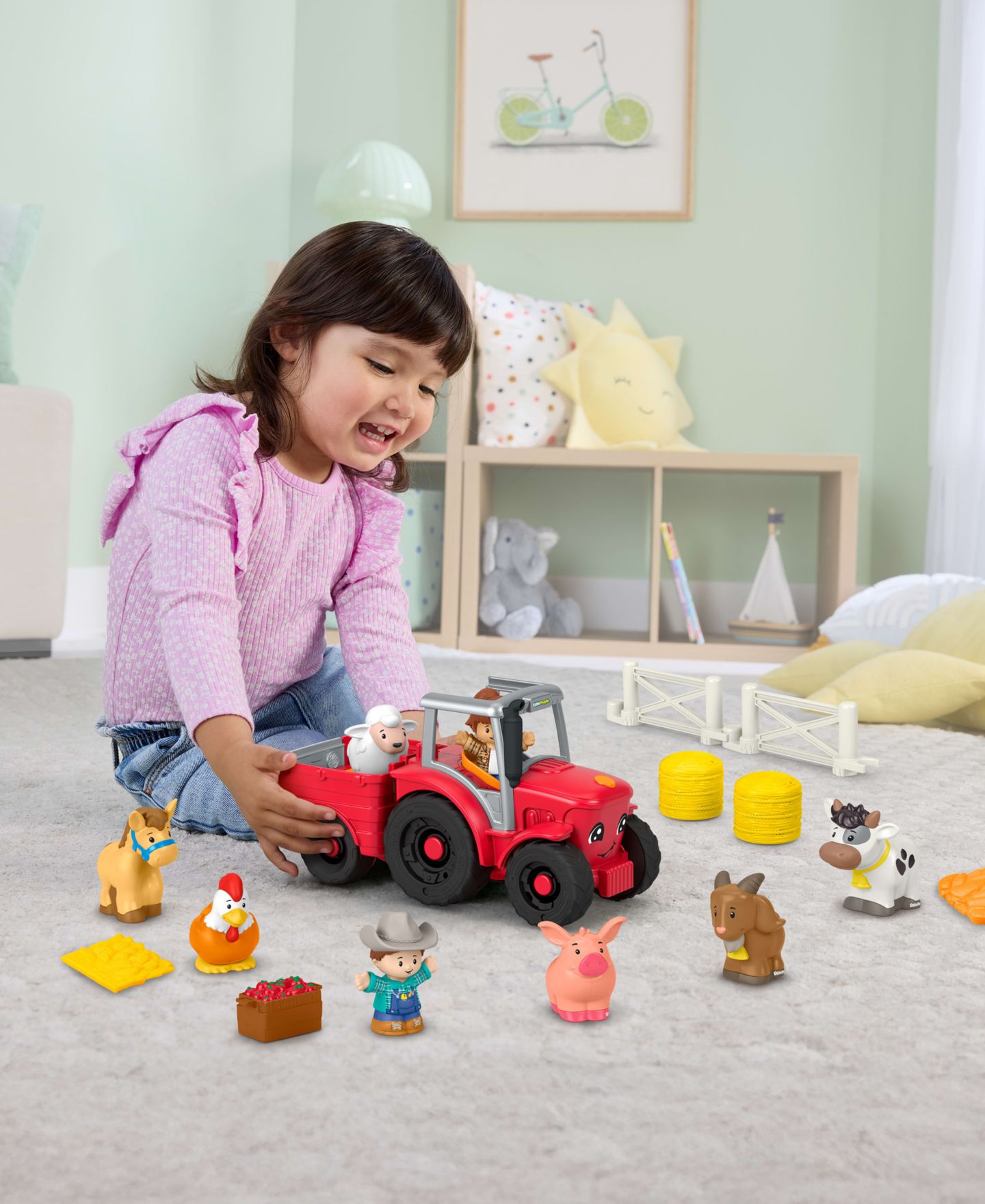 Детские фигурки Little People Caring for Animals Musical Push-Along Playset, 10+ Piece Set, Ages 0+ — фото 6